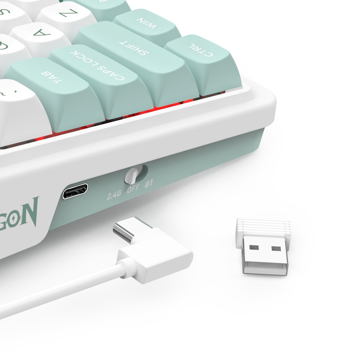 Redragon K719WGB GALATIN RGB PRO Full sized Wireless Gaming Keyboard - White - Image 6